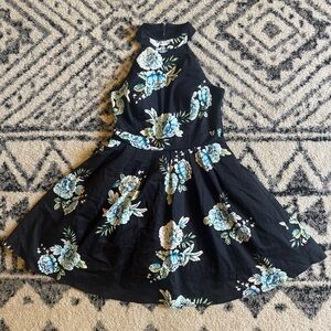 Honey and Rosie Navy Dress with Floral Design